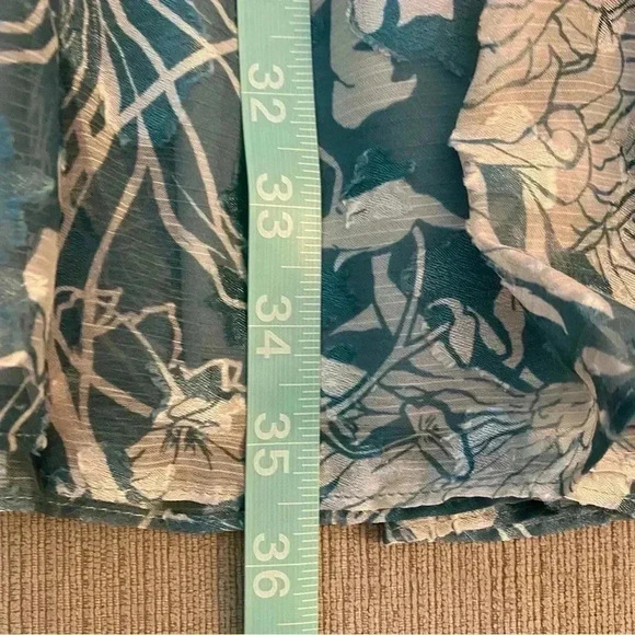 Marchesa Notte Long Sleeved V-neck Tiered Chiffon
Mini Dress in Sage - Picture 16 of 16